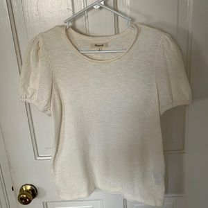 Madewell cream balloon short-sleeved top